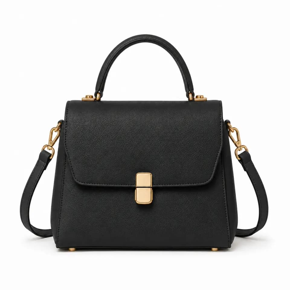 Bolso de cuero negro